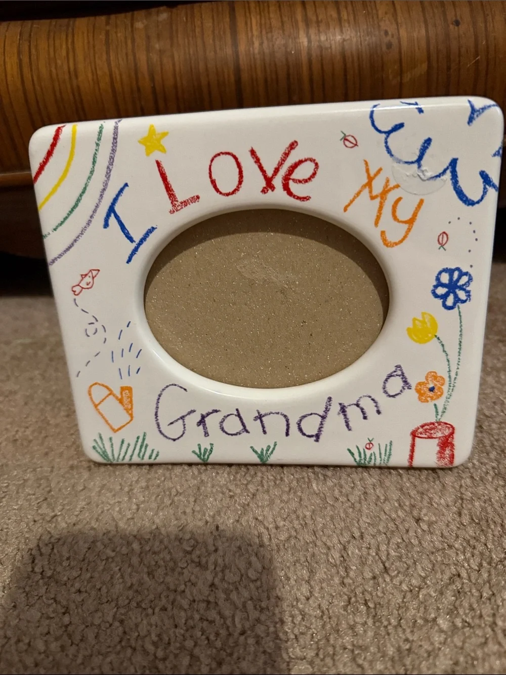 Russ White Ceramic 'I Love My Grandma' Colorful Crayon-Style Frame
